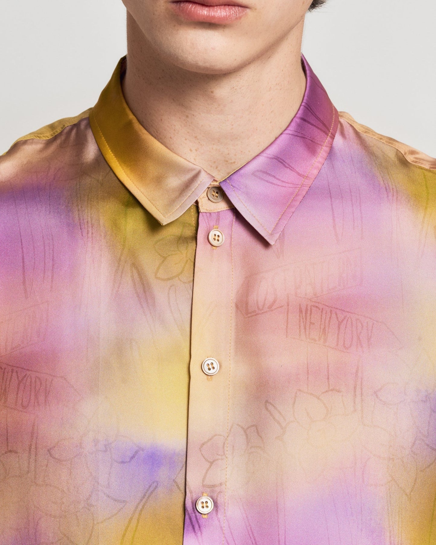 "Brooklyn" Oversized Silk Hawaii Shirt - Pink