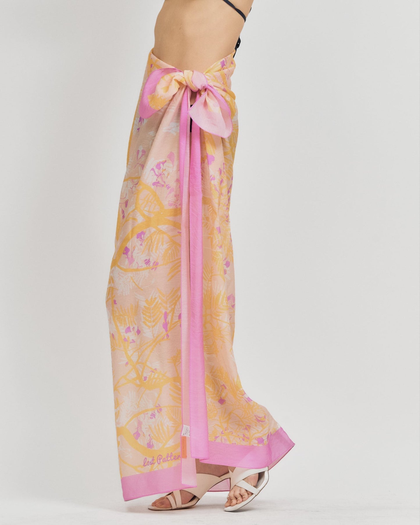 "Coco Dream" Beach Sarong Wrap  - Pink & Yellow