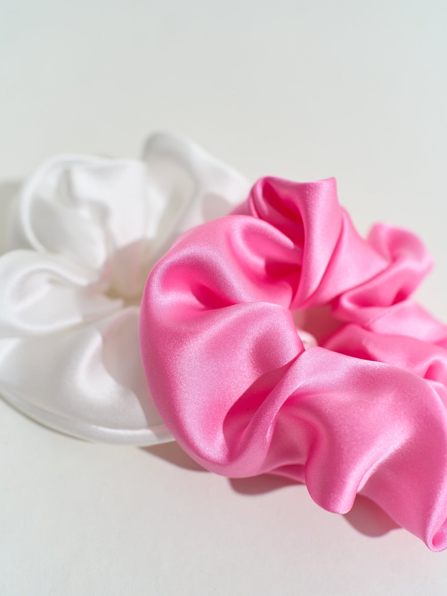 "Silken Hair" Silk Scrunchie Hair Tie - White