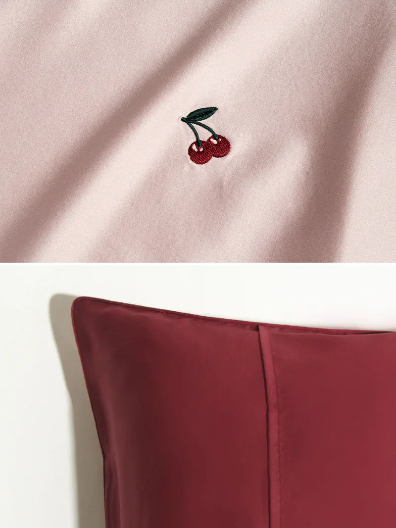 "Lost Cherries" 2-Piece Silk Pillowcase Gift Set