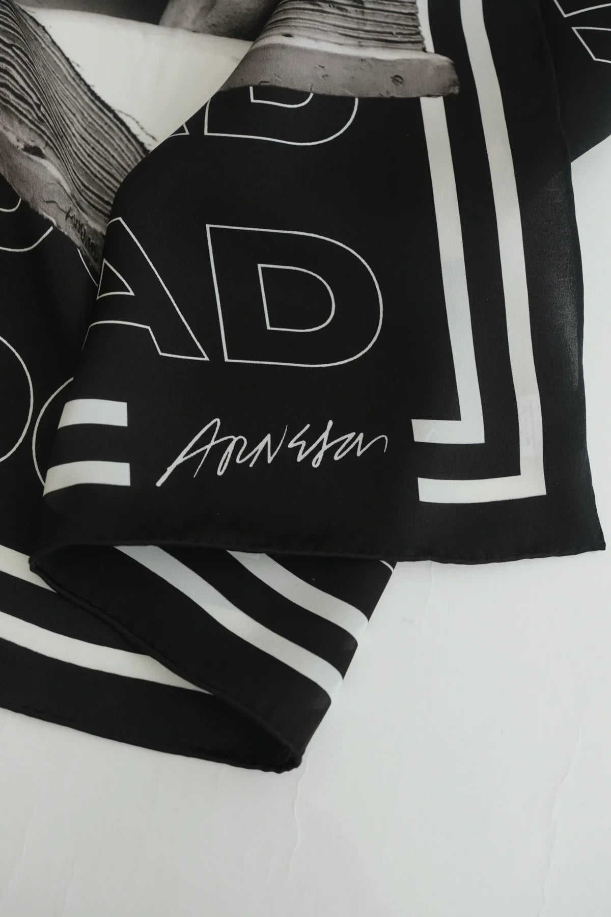 Black Bundle: Black “Bookhead" Bucket Hat & Silk Scarf