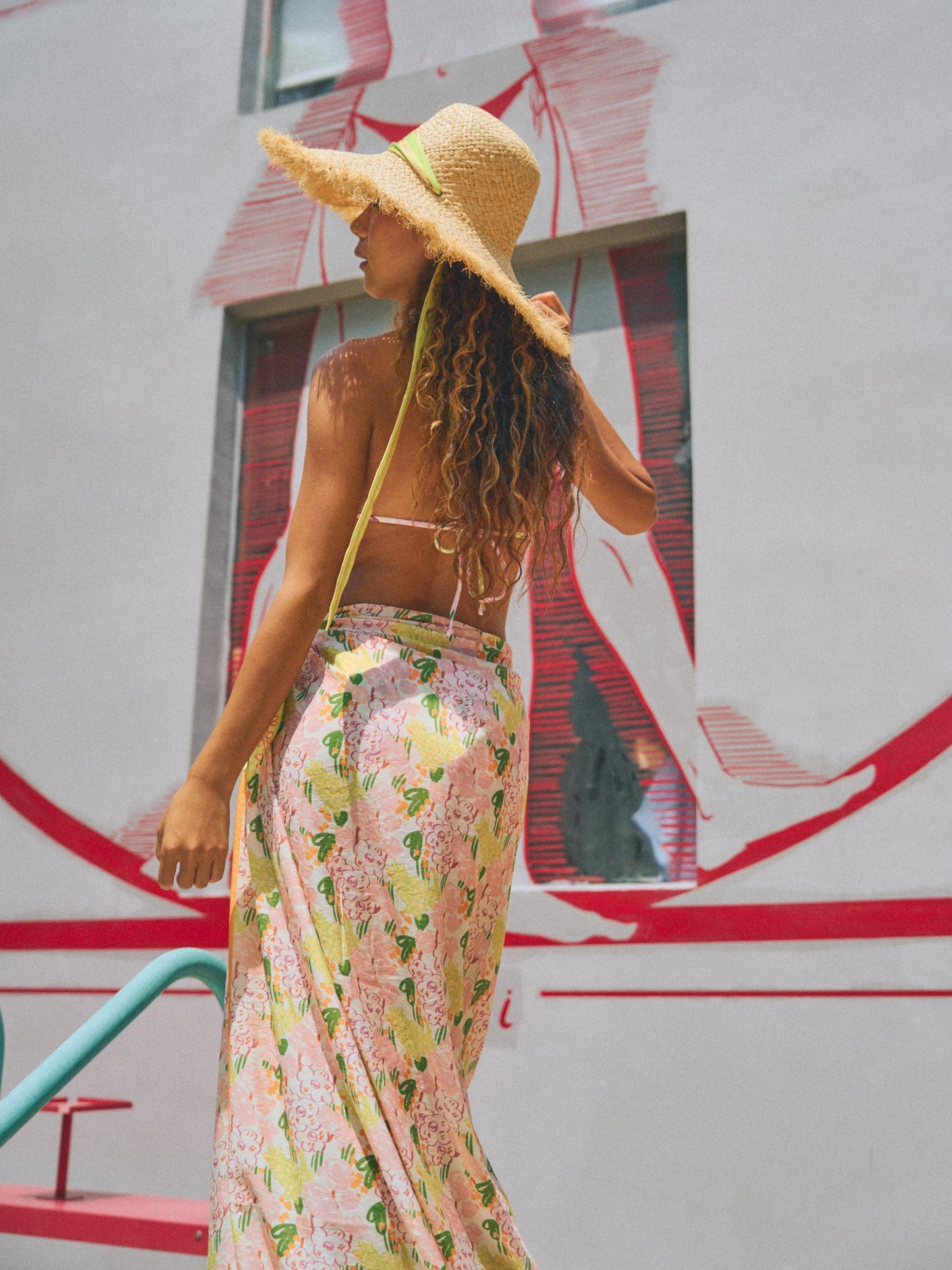 "Le Jardin" Beach Sarong Wrap - Pastel Blush