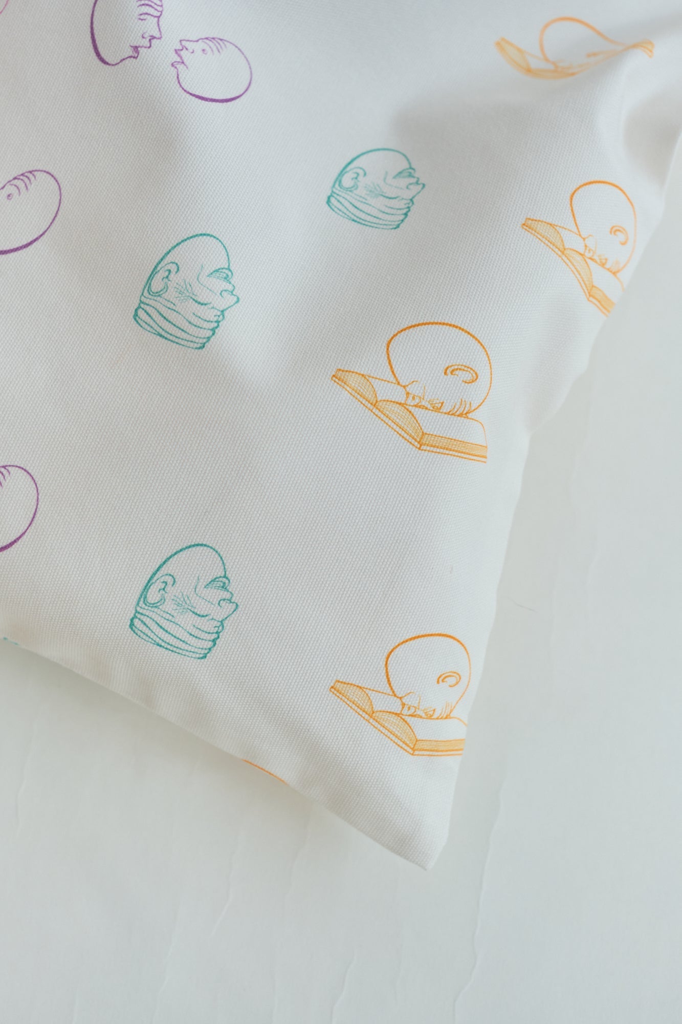 "Eggheads" Cotton Tote Bag - White
